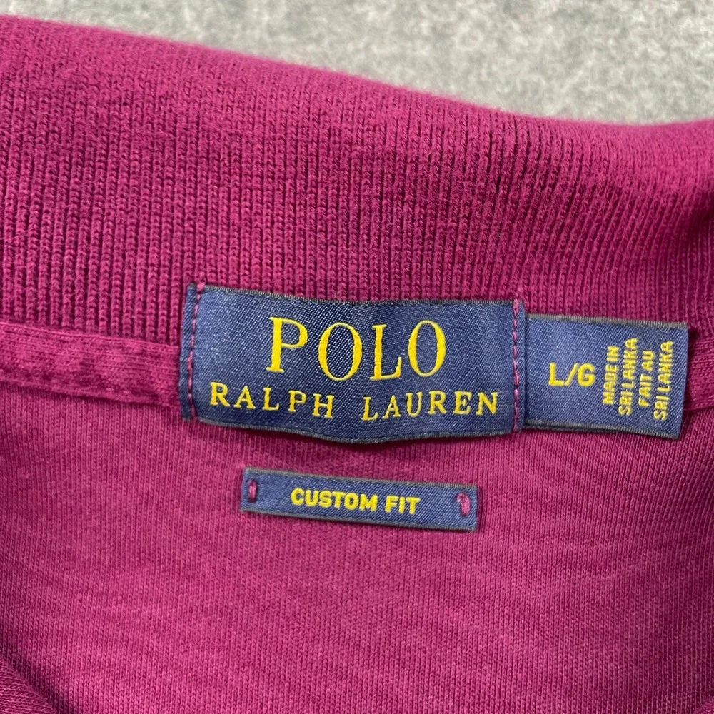 Polo Ralph Lauren Mens Polo Shirt L Plum Short Sleeve Custom Fit